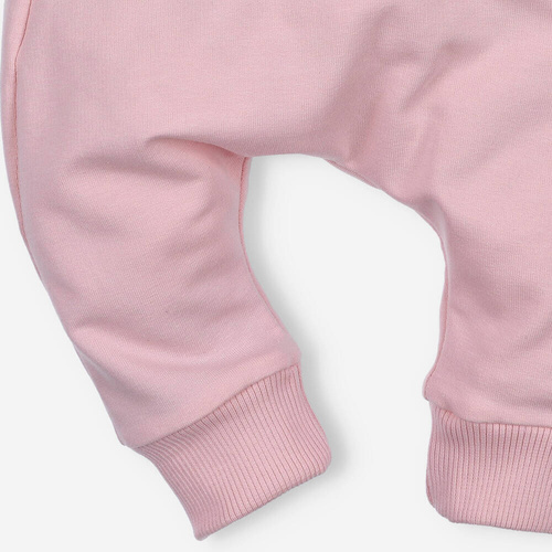 Spodnie dresowe z bawełny organicznej Nini pudrowy róż 