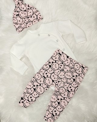 Komplet 3-częściowy Emotki Bambarillo jasny róż