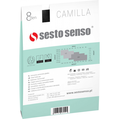 Camilla Pończochy samonośne 8 den Sesto Senso- bianco