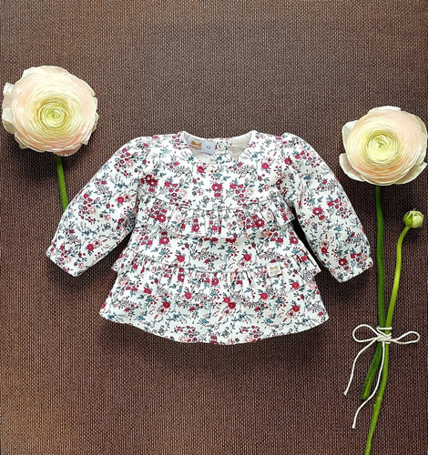 Tunika z długim rękawem 2531 Jasmina Marija - kwiatki