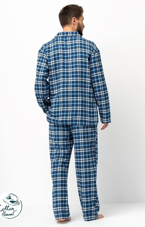 Key MNS 492 jeans – bawełniana piżama męska flanela w kratę