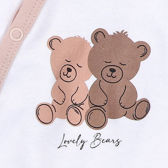 Body kopertowe z bawełny organicznej Sweet Bears Nini biały