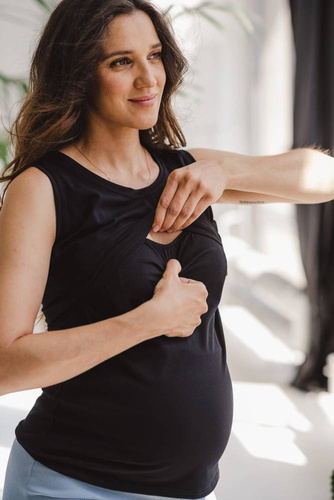 Koszulka ciążowa i do karmienia Milk Top Milk&Love czarny