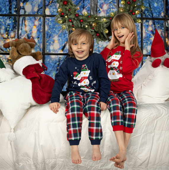 Piżama dziewczęca 594/172 592/172 Snowman 2 Cornette czerwony