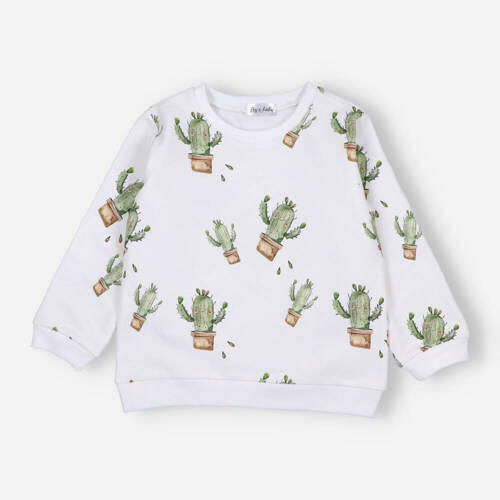 Dziecięca bluza dresowa kaktusy BOB-0001 By o Baby szary