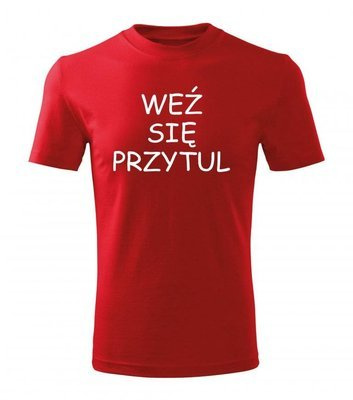 Koszulka męska "Weź się przytul" Moocha czerwony