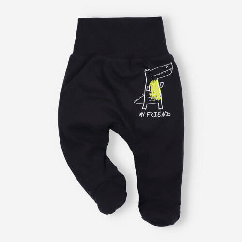 Półśpiochy z bawełny organicznej Crocodiles Nini czarny