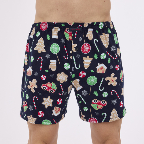 Bokserki męskie świąteczne 001/167 Candy 2 Cornette - granatowy