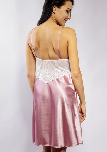 Satynowa halka Sophia wąskie ramiączko DKaren- wrzos