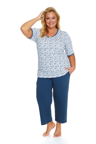 Piżama Damska Plus Size 5290 Doctor Nap - navy bloom