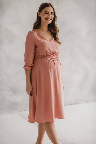 Sukienka ciążowa i do karmienia Lovely Dress Midi Milk&Love herbal rose