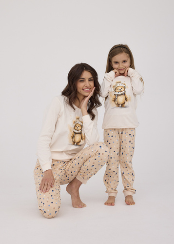 Piżama damska 671/377 Sweet Bear Cornette ecru 