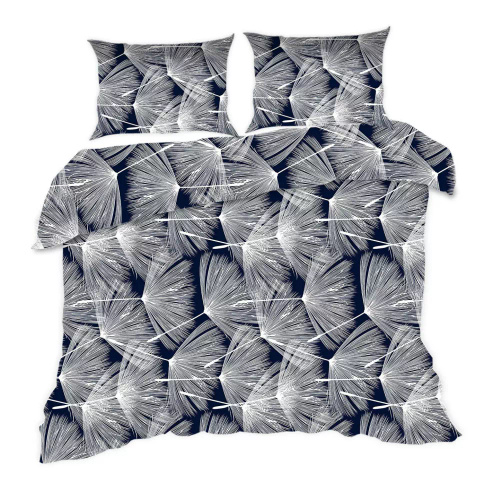 Komplet pościeli bawełnianej Classic E24 Karo 1727N dmuchawce granatowa biała– 100% bawełna, mocny splot, 2 elementy