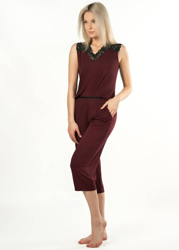 Margot Mix&Match Koszulka Piżamowa Koronka  Nipplex - burgund