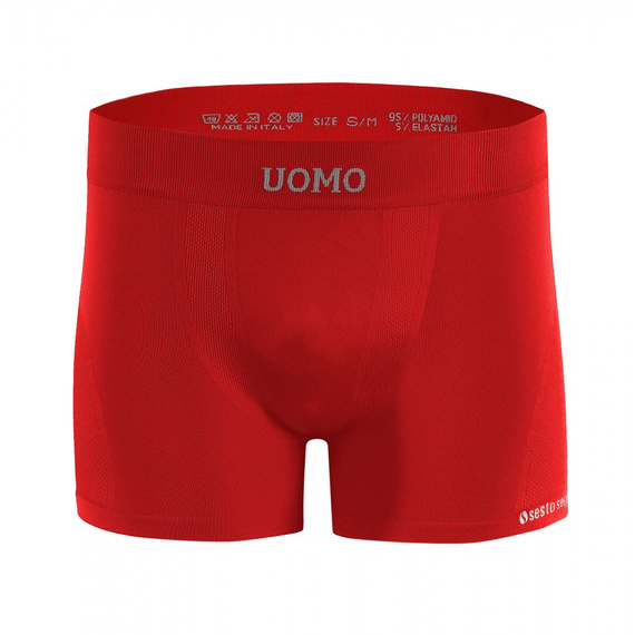 Bezszwowe bokserki męskie BM07 Solar Sesto Senso - czerwony
