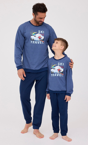 Piżama chłopięca 477/158, 267/158 Ski Cornette granatowy