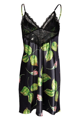 Halka satynowa Flowers  DKaren - DK-HA 08 czarny