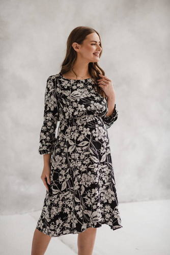 Sukienka ciążowa i do karmienia Lovely Dress Milk&Love czarna w print