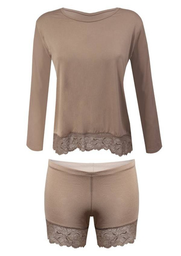 Komplet Piżama Damska Kornelia DKaren - Cappucino