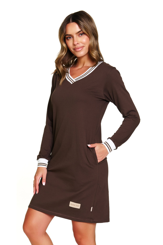 Doctor Nap 4534 – Koszula nocna 100% bawełna | Długi rękaw, kieszenie