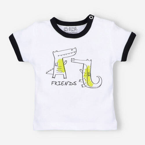 T-shirt z bawełny organicznej Crocodiles Nini biały