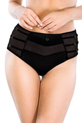 Figi damskie wysokie 19064 Naked Mediolano czarny