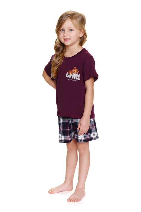 PDU.7202 Piżama dziecięca Unisex Doctor Nap - burgundy