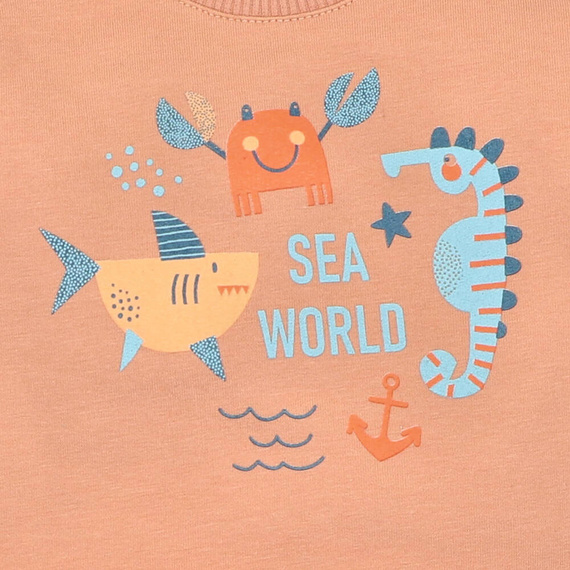 Bluza dresowa chłopięca Morskie Zwierzątka Nini pomarańczowy