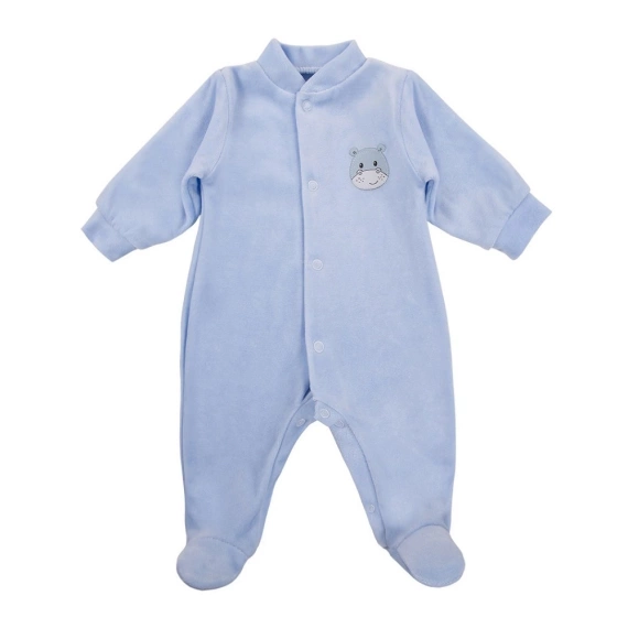 Pajac welurowy z naszywką "Baby Love" Ewa Klucze -szary