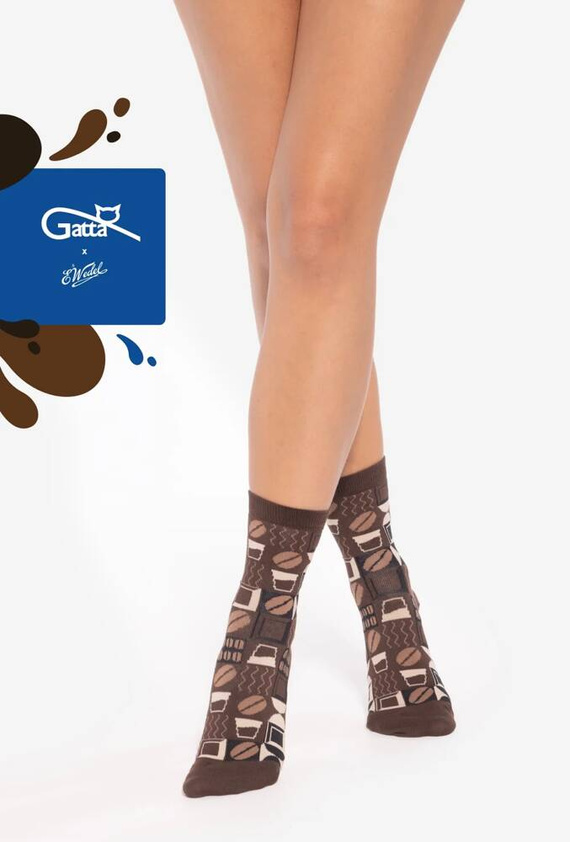 Skarpety unisex U04.WED Wedel Gatta - dark choco 03/12E