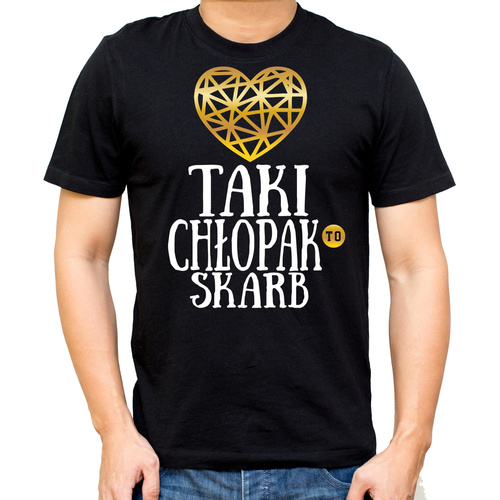 Koszulka męska "TAKI CHŁOPAK TO SKARB" Moocha czarny