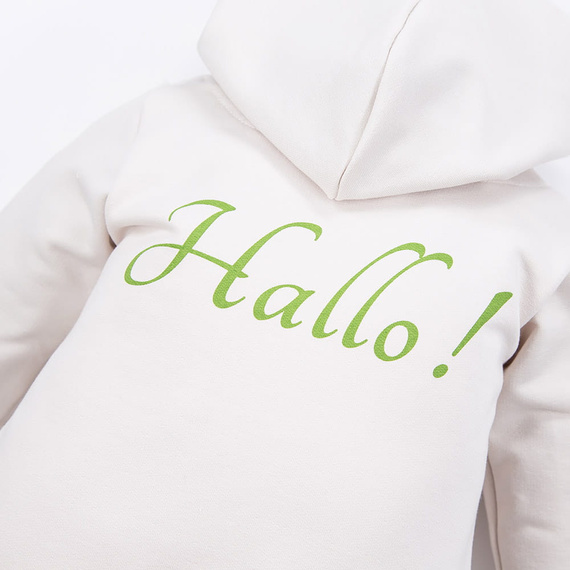 Pajac z kapturem kombinezon Hallo Eevi - ecru