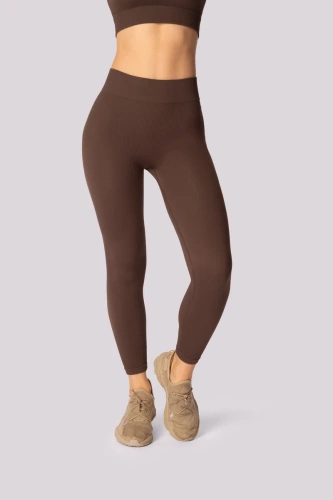 Legginsy damskie prążek Ribbed Mona caffe