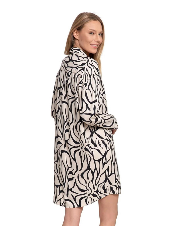 Moraj PDK4800-003 – koszula nocna damska z wiskozy, długi rękaw, zapinana na guziki