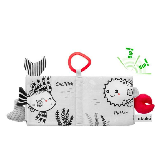 Kontrastowa książeczka sensoryczna ALA0480 Marine Animals Akuku