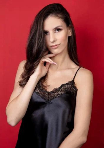 Piżama Damska Satynowa Matilda DKaren - czarny