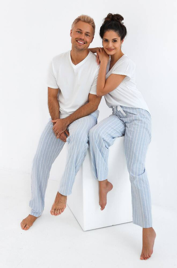 Piżama męska David Sensis - perłowy