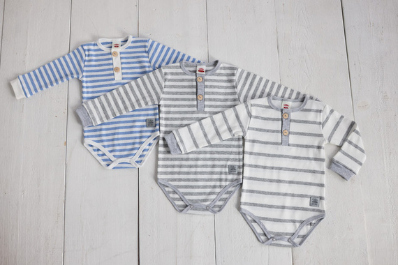 Body polo z długim rękawem "Greco" Makoma niebieski