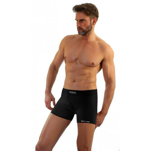 Bezszwowe bokserki męskie BM07 Solar Sesto Senso - czarny