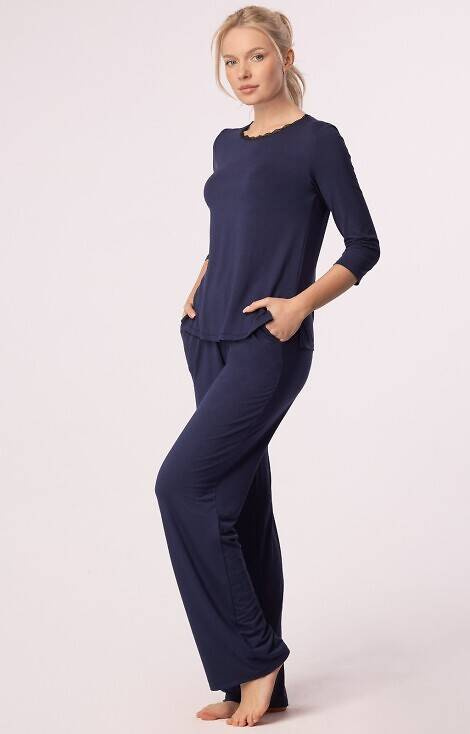 Margot Mix&Match Spodnie piżamowe Nipplex - granatowy