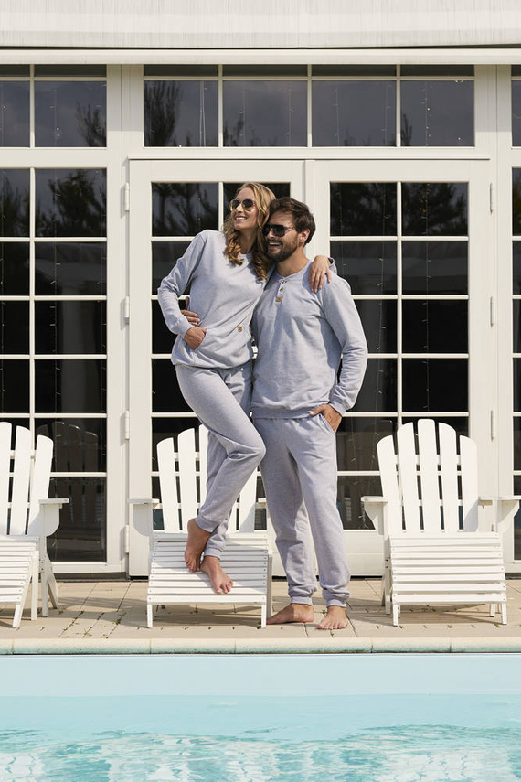 Komplet Damski dł. rękaw, dł. spodnie Fox Italian Fashion czarny - melanż