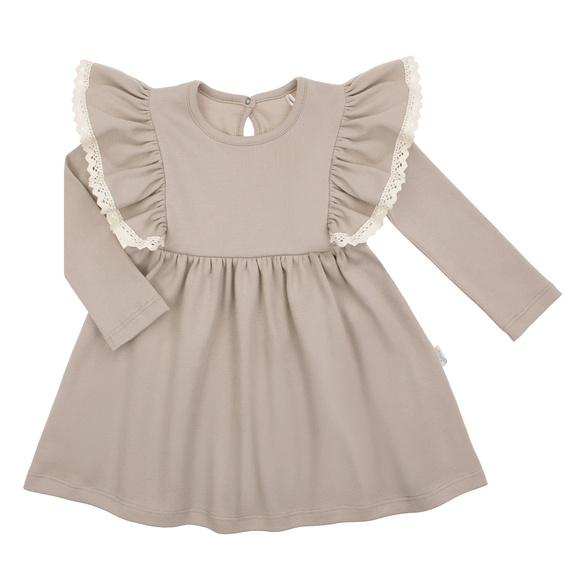 Sukienka dziewczęca Nicol 212169 Tola – długi rękaw, falbany, 100% bawełna, Polska