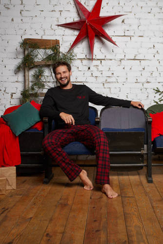 Piżama Męska długi rękaw, długie spodnie Zeman Italian Fashion - czarny/druk