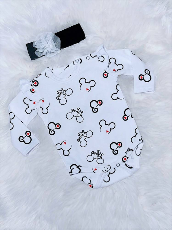 Body z długim rękawem Love Bambarillo biały 