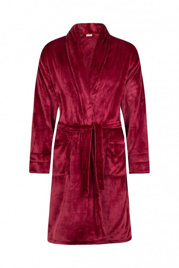 Szlafrok damski polarowy Żona + Korona ByShelly - bordowy/srebrny
