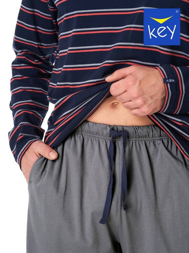  Piżama Męska MNS 038  Key granatowy