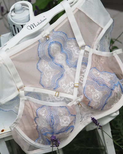 Biustonosz balconette 19191 Blue Velvet Mediolano ecru