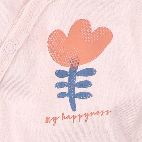 Body rozpinane z bawełny organicznej Tęczowy Ogród Nini - różowe
