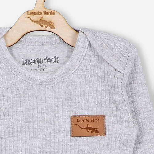 Dzianina prążkowana Body Lagarto Verde - szary