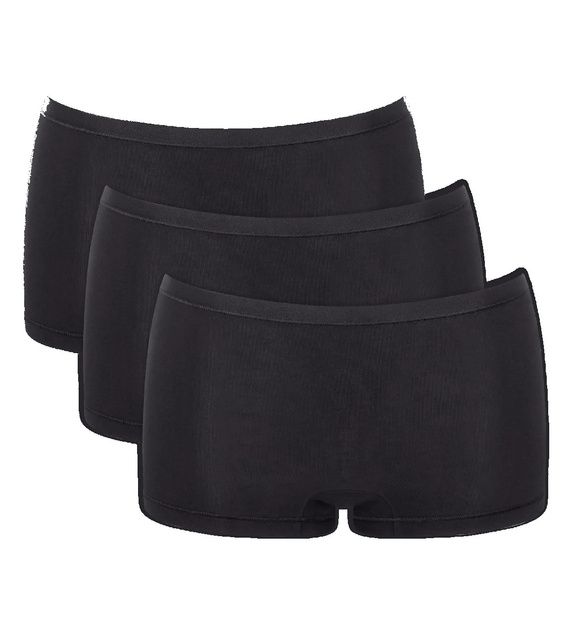 Szorty Damskie Go Daily Cotton Short 3-pak Sloggi - czarne 